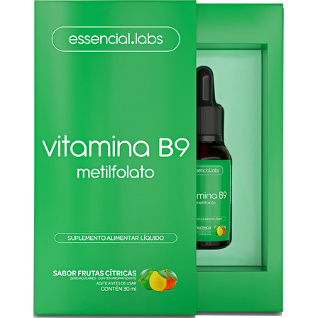 Vitamina B9 Metilfolato - Fórmula Concentrada (1 Gota = 1 Dose) Sabor Frutas Cítricas - 30ml Vitamina B9 Metilfolato - Fórmula Concentrada (1 Gota = 1 Dose) Sabor Frutas Cítricas - 30ml