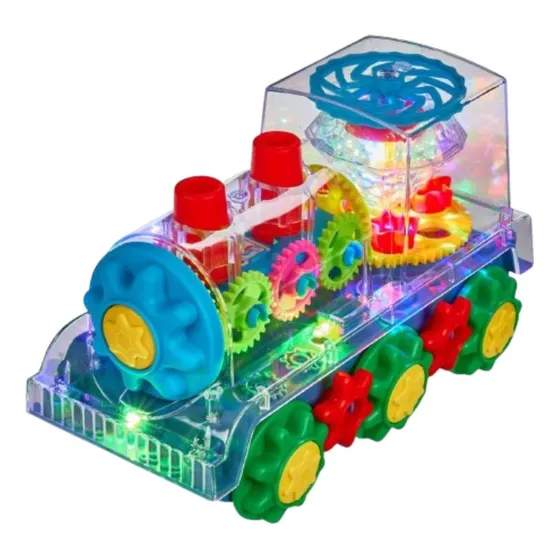 Juguete Tren Con Luces Y Sonido Transparente Engranaje Niños