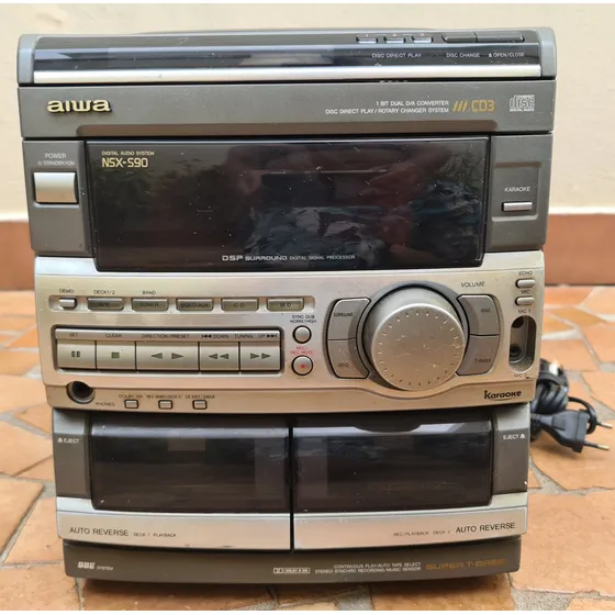 Central Som Mini System Aiwa Nsx S90 Defeito Não Liga