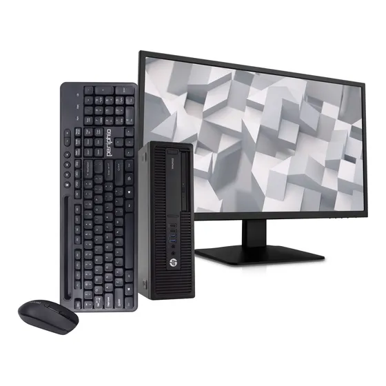 Pc Computadora Hp Quad Core 8gb 500gb Win. 10 + Monitor Lcd