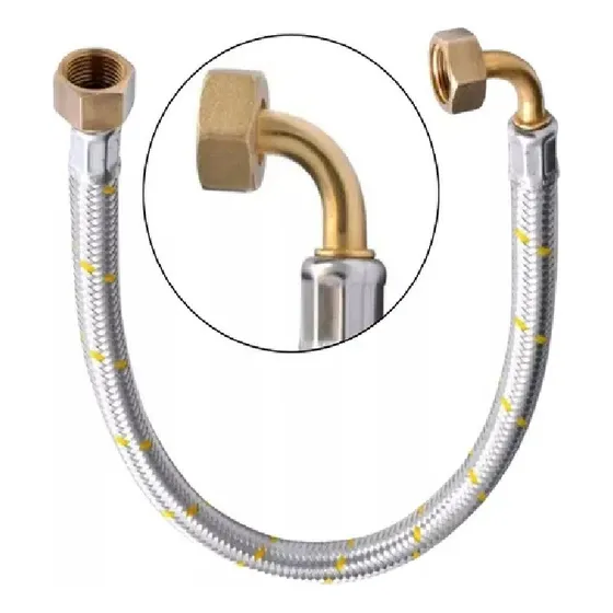 Flexible De Gas Con Codo Certificado Sec 1/2 Hi X 1/2 Hi