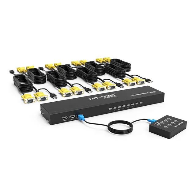 Mt-viki Kvm Switch 8 Port, 8x1 Rackmount Kvm Switch Vga,