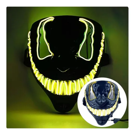 Máscara Halloween Venom Terror Luz Led
