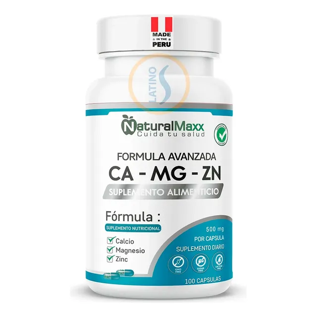Calcio Magnesio Zinc 100 Capsulas 500mg Naturalmaxx Sabor Sin Sabor