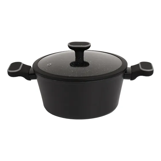 Cacerola 8726 Granito Circular Antiadherente Negro 5 L Carol