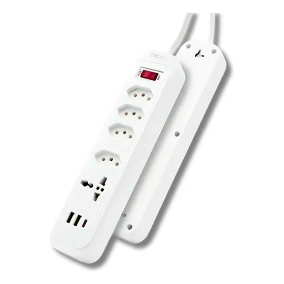 Extensão Filtro De Linha Régua 4 Tomadas 2 Usb Tipo C Fio 2m