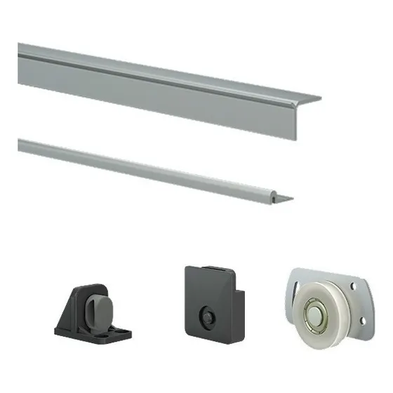 Kit Herrajes Frente Placard D52 2 Mts 2 Puertas Aluminio
