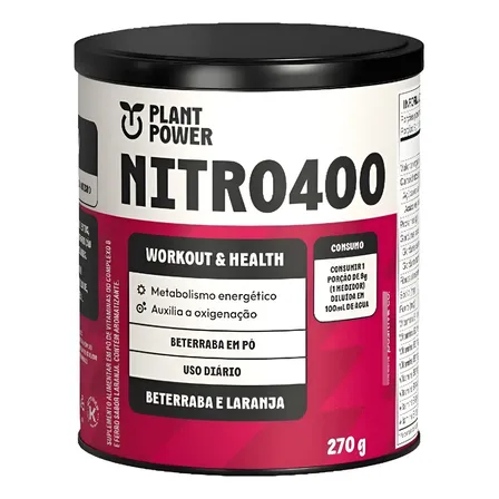 Pré Treino Nitro400 Beterraba E Laranja 270g Plant Power Beterraba