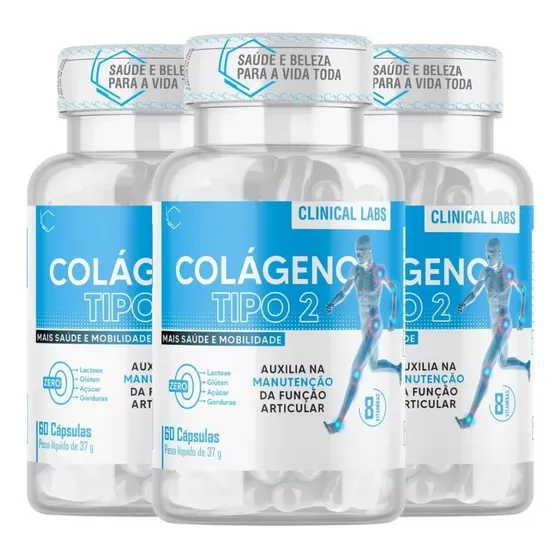 3x Colageno Tipo 2 Rodilla Y Articulación + Vitaminas 60 Cap