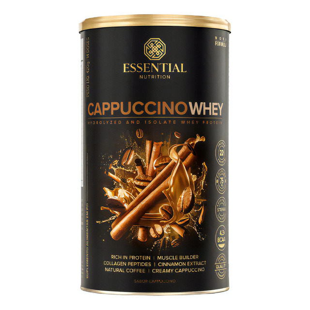 Suplemento Em Pó Essential Nutrition Cappuccino Whey Em Lata 420g Suplemento Em Pó Essential Nutrition Cappuccino Whey Em Lata 420g