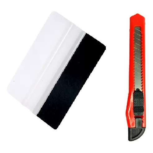 Kit Aplicação De Papel Parede Contem  Espátula + Estilete