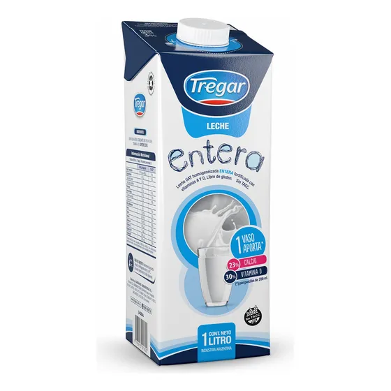 Leche Entera Larga Vida X 1 L Tregar