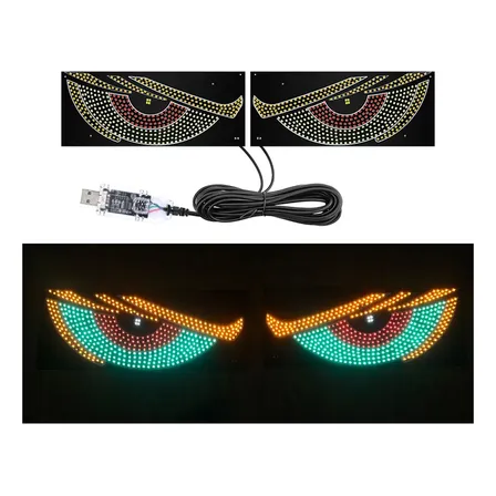 Adesivo Olhos De Led Luminoso Para Para-brisa De Carro Verde