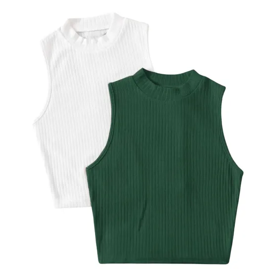 Polos Basicos Top Mujer Rib Pack X2 Polos