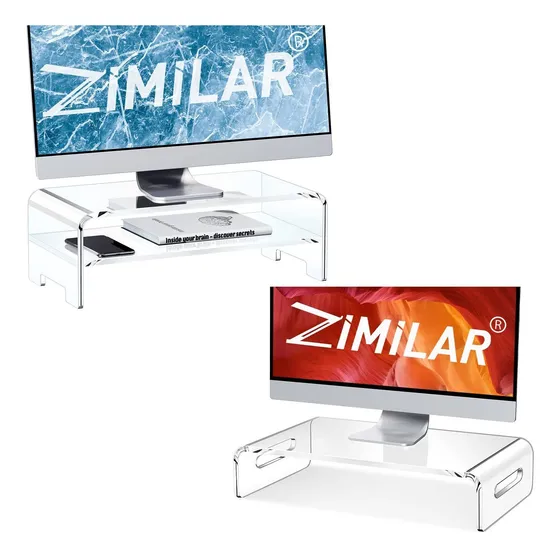 Soporte Elevador Acrilico Para Monitor 2 Nivel Casa