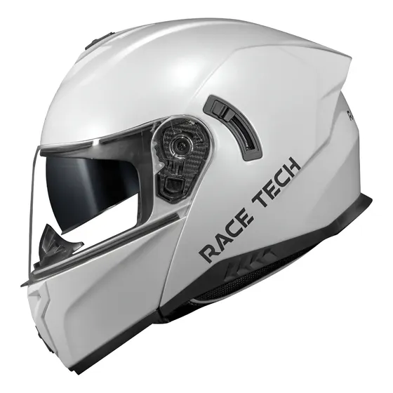 Capacete Moto Race Tech Articulado Signal Monocolor Branco — foto 2