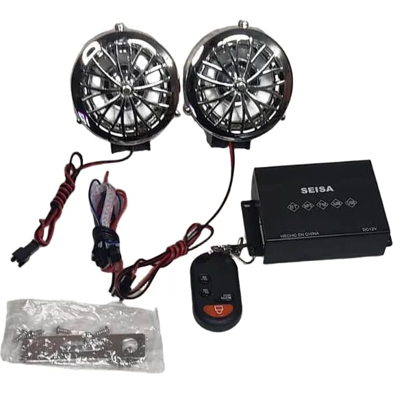 Parlante Para Moto Bluetooth Alarma Micro Usb Sd Radio Fm