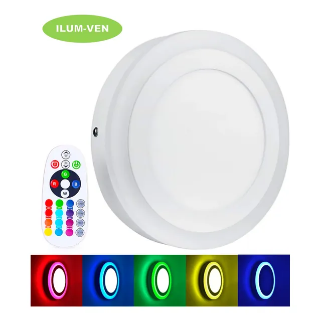 Lámpara Panel Led Rgb Circular 12+4w Ilum-ven Mayor Y Detal