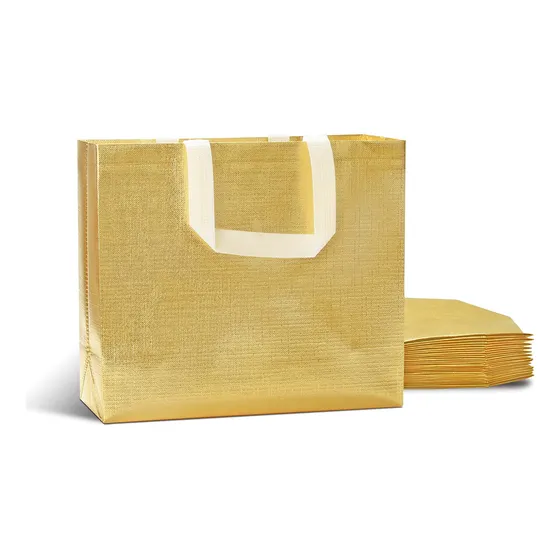 Bolsa Regalo Dorada Alto Ancho Largo Juego Para Asa