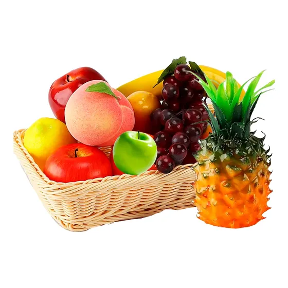 Pack De 8 Frutas Artificiales Platano Piña Manzana Uva Duraz
