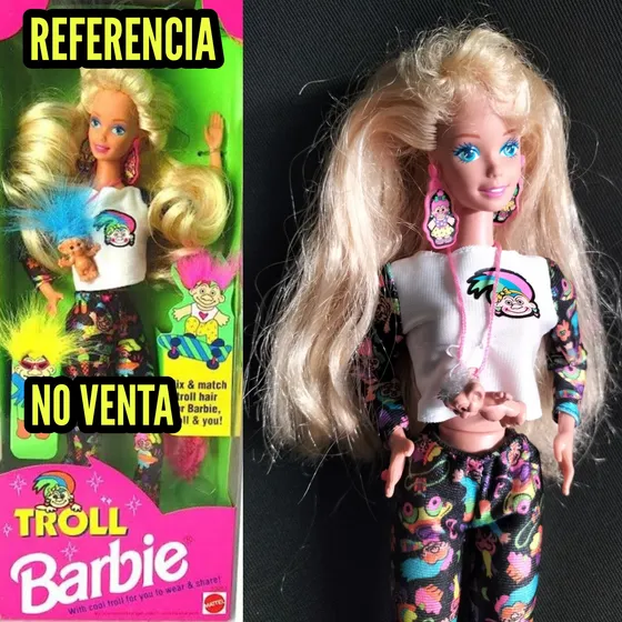 Barbie Troll Año 1992, Barbie Ochentas, Barbie Super Star