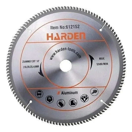 Disco Sierra Ingletadora Aluminio 254mm 120d Harden 612152 Color Plateado