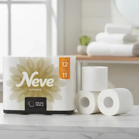 Papel Higiênico Supreme Folha Tripla Com 12 Rolos Neve