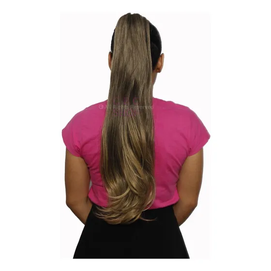 Aplique Rabo De Cavalo Piranha Liso Loiro Acinzentado 60 Cm