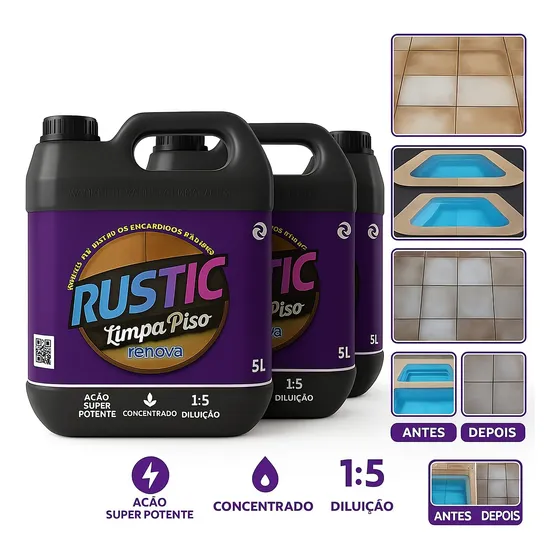 Kit 3 Limpa Piso Antiderrapante Rústico 5l Remove Encardido