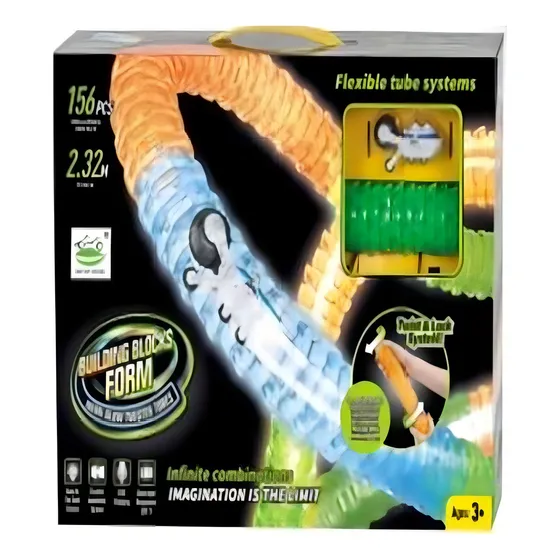 Pista Tubular Para Armar Con Auto Y Luces