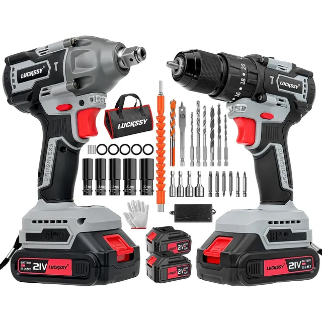 Kit Taladro Atornillador Y Llave De Impacto Inalámbrico 21v