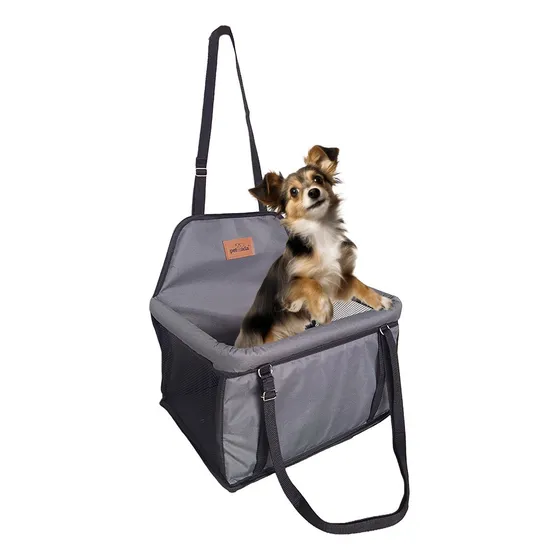 Cadeira Pet Assento Carro Transporte Cães Gatos Ate 15kg Cor Cinza