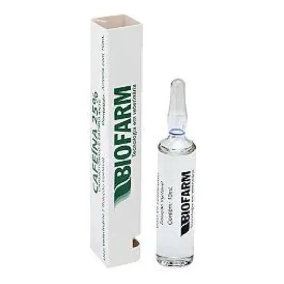 Cafeina 25% Biofarm Para Cavalos - 1 Ampola De 10 Ml