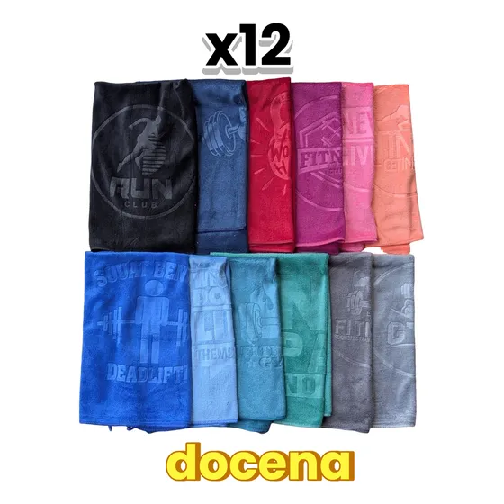 Toallas Paño Microfibra Toalla Gym Crossfit Docena 12 Unds