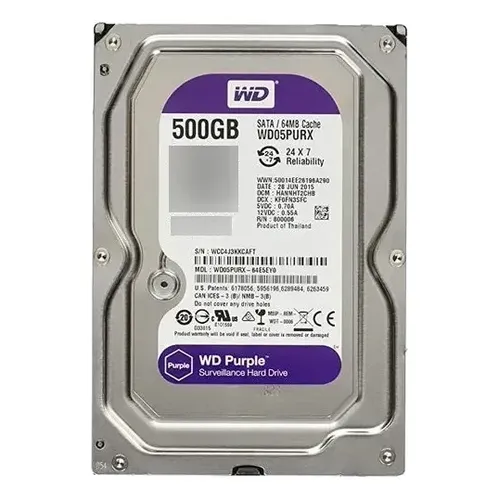 Hd 500gb WD Purple SATA/64MB CACHE WD05PURX - Excelente