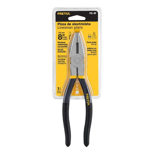 Pinza Para Electricista 8' Mango De Vinil, Pretul