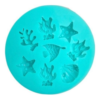 * Molde Silicon 8 Mini Figuras De Mar Fondant Pasta Flex * Molde Silicon 8 Mini Figuras De Mar Fondant Pasta Flex