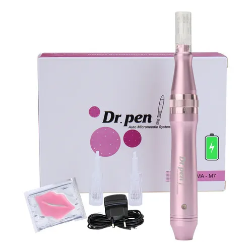 Caneta Dr Pen M7 W Tamanho da agulha 1 mm Para Microagulhamento Sem Fio Bateria Rosa