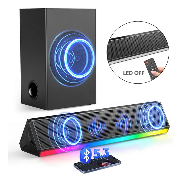 Soundbar Barra De Som Com Subwoofer Home Theater Para Tv Preto 127/220v