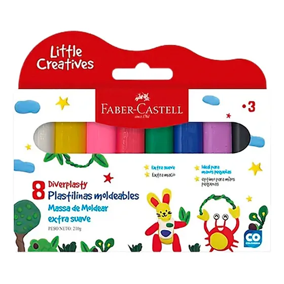 Plastilina Moldeable Diverplasty X8 Faber Castell Original