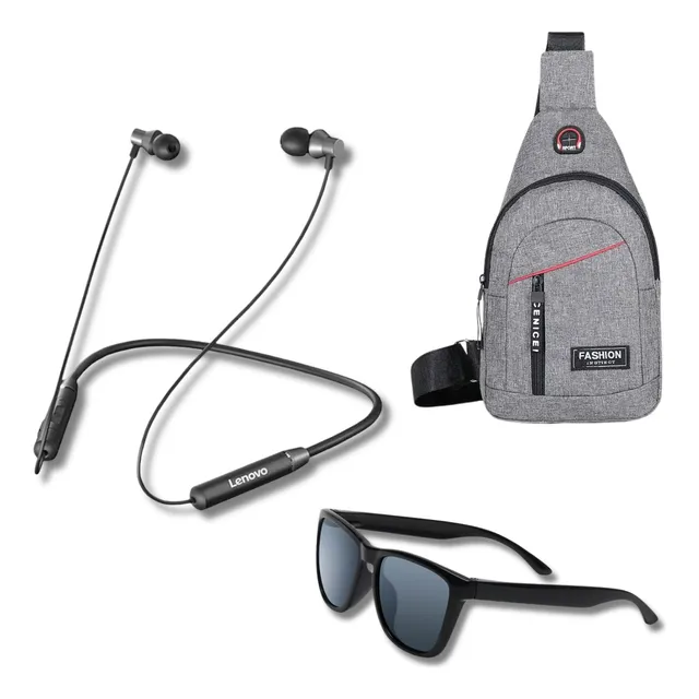 Audifonos Lenovo He05 Bluetooth 6h + Morral + Lente De Sol