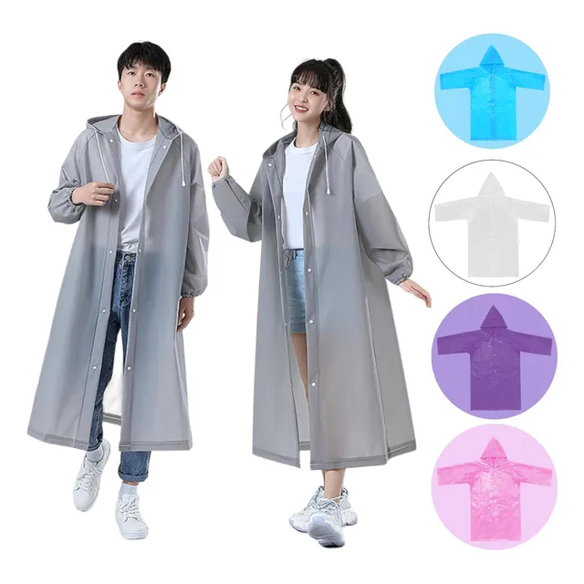 Capa De Lluvia Eva Impermeable Adulto Chaqueta Transparente