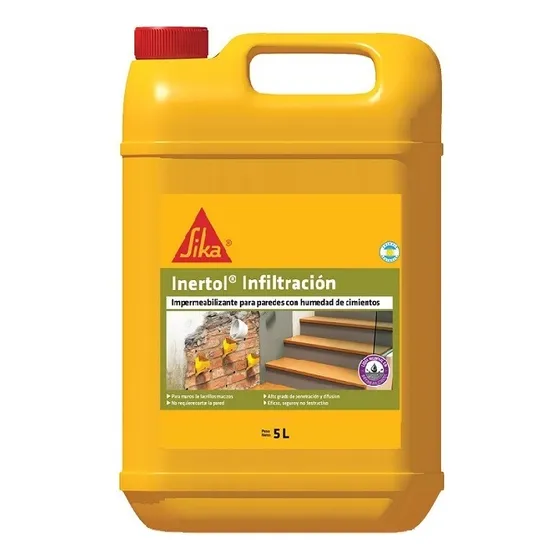 Sika Humedad Cimiento Inertol X 5 Lt Color Transparente