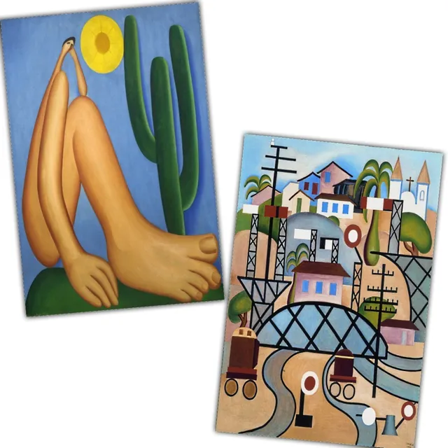 02 Posters Tarsila Abaporu + Central Do Brasil 60x90cm Cada