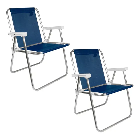 Silla Playa Camping Baja Aluminio Reforzado X 2 Unidades