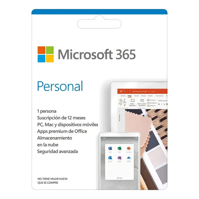 Microsoft Licencia Office 365 Personal 1 Año 1 Usuario.