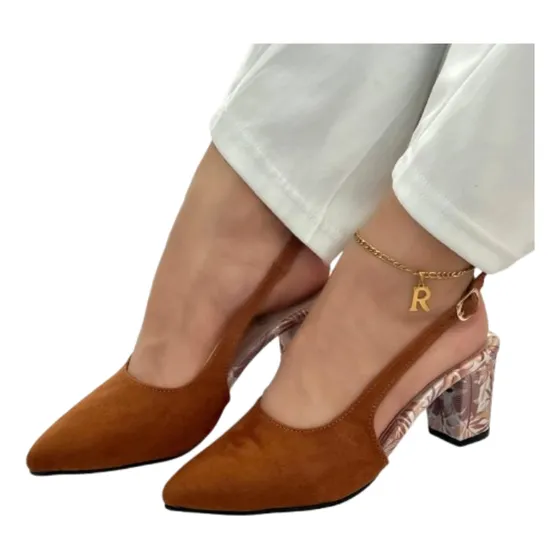 Zapatillas De Tacón Con Talón Descubierto Para Dama