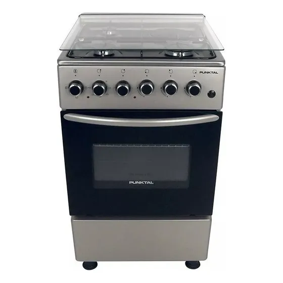 Cocina Punktal Combinada Horno Electrico 3+1 Acero Casahogar