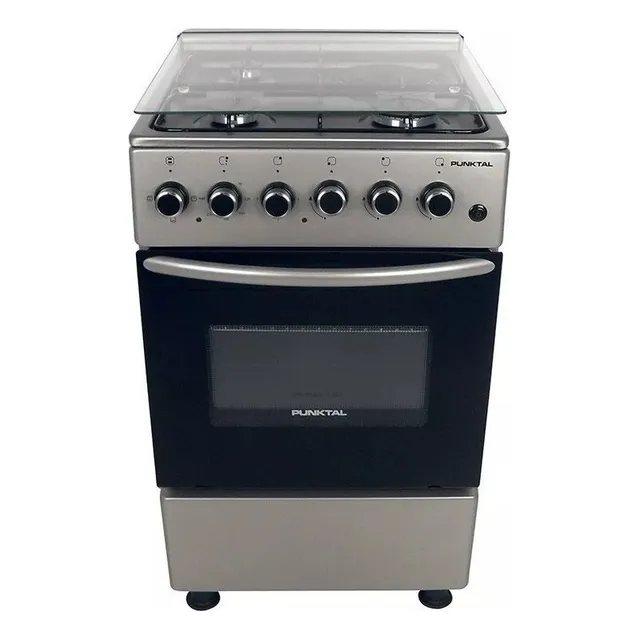 Cocina Punktal Combinada Horno Electrico 3+1 Acero Casahogar