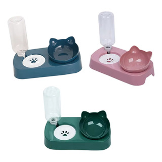 Comedouro Duplo Automático Pelos Longo Pet Cão Gato Promoção Comedouro Duplo Automático Pelos Longo Pet Cão Gato Promoção